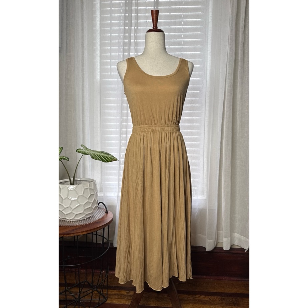 Vince Pleated Scoop Neck Tank Dress Size XS